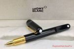 Clone Montblanc M Black Rollerball Pen Black & Gold Clip